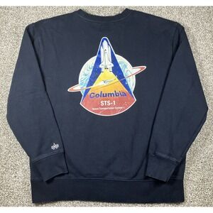 Alpha Industries Sweatshirt Black Men's Medium NASA Columbia Space Shuttle STS-1